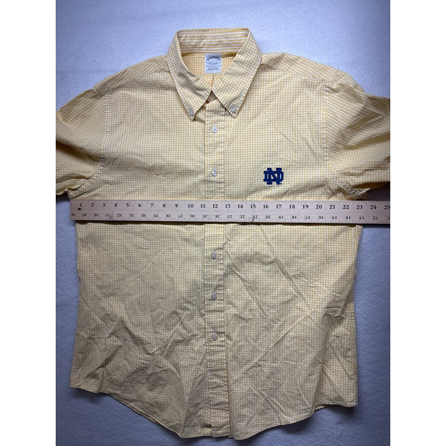 Men’s Notre Dame yellow button up #2937