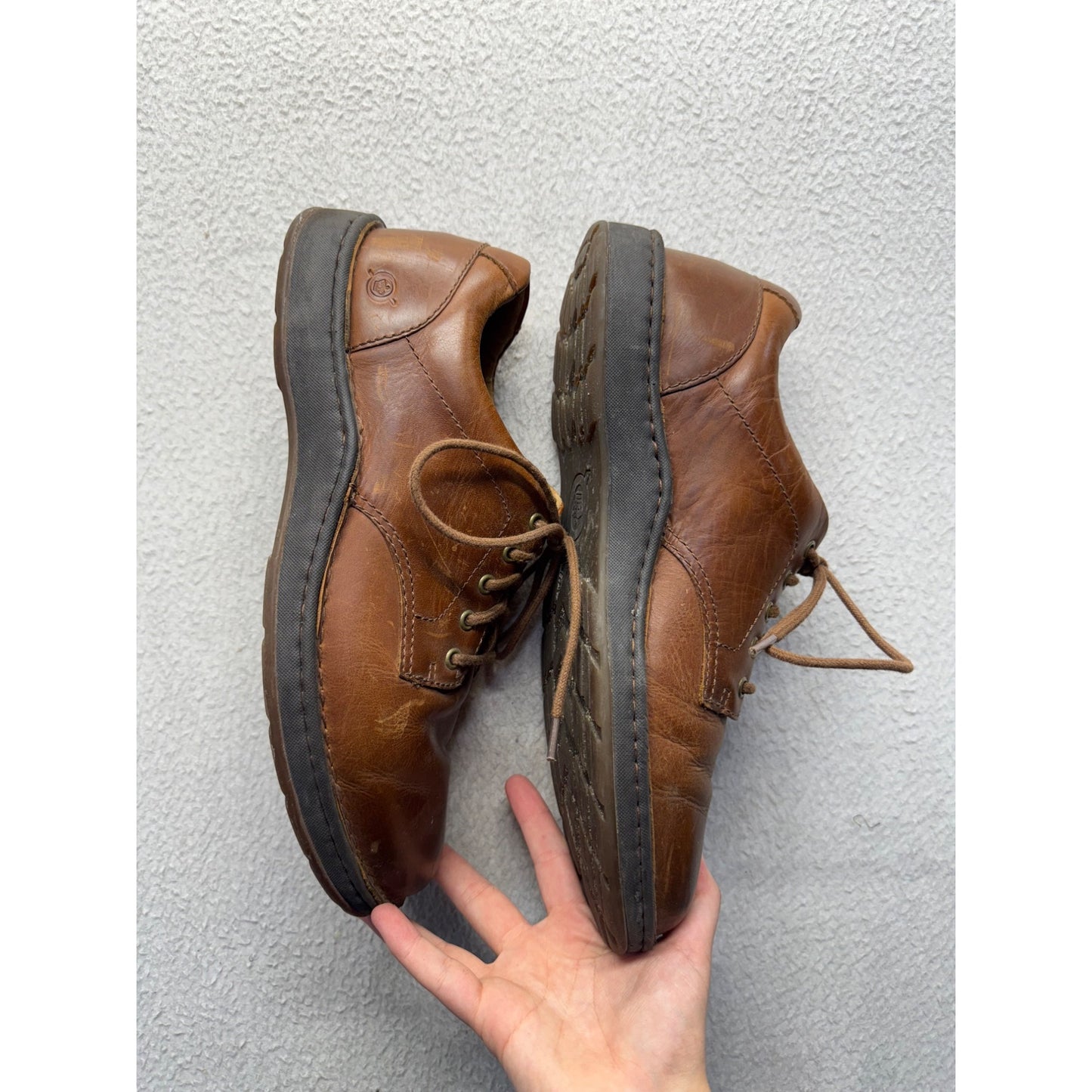 Born Brown Leather Lace-Up Oxford Shoes Comfortable Casual Sole #132B