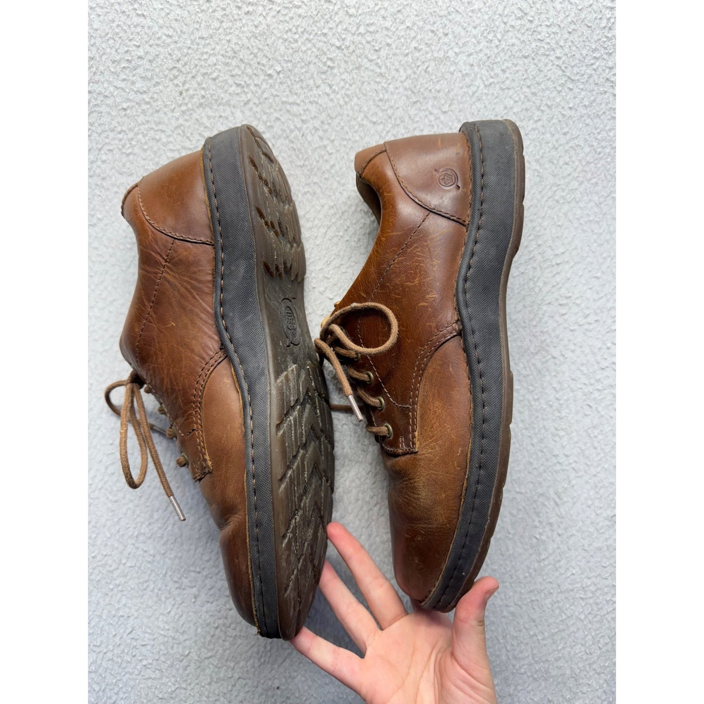 Born Brown Leather Lace-Up Oxford Shoes Comfortable Casual Sole #132B