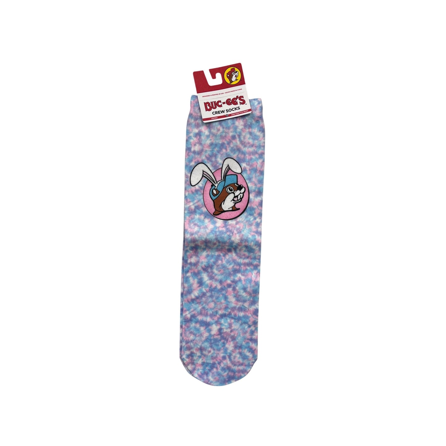 Buc-Ees Unisex OSFM Crew Socks W/ Bunny Design #8157