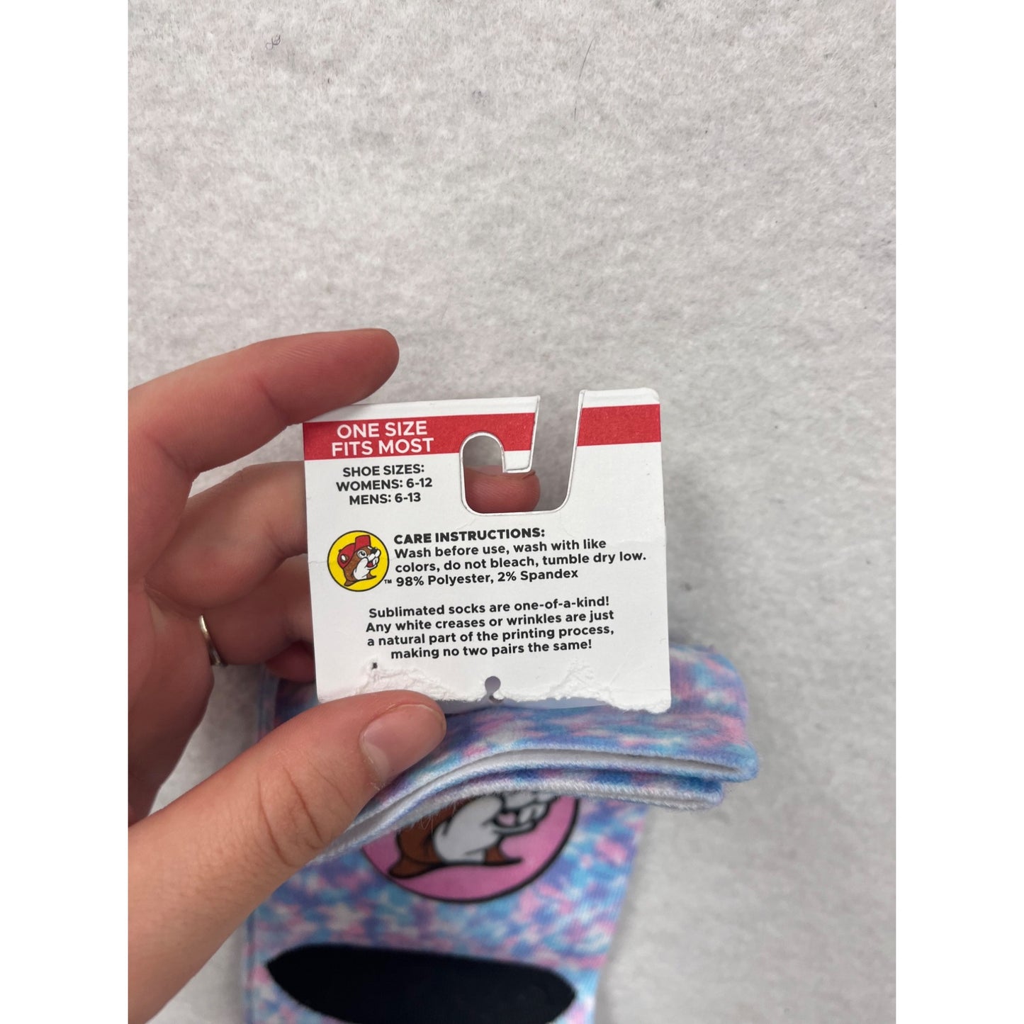 Buc-Ees Unisex OSFM Crew Socks W/ Bunny Design #8157