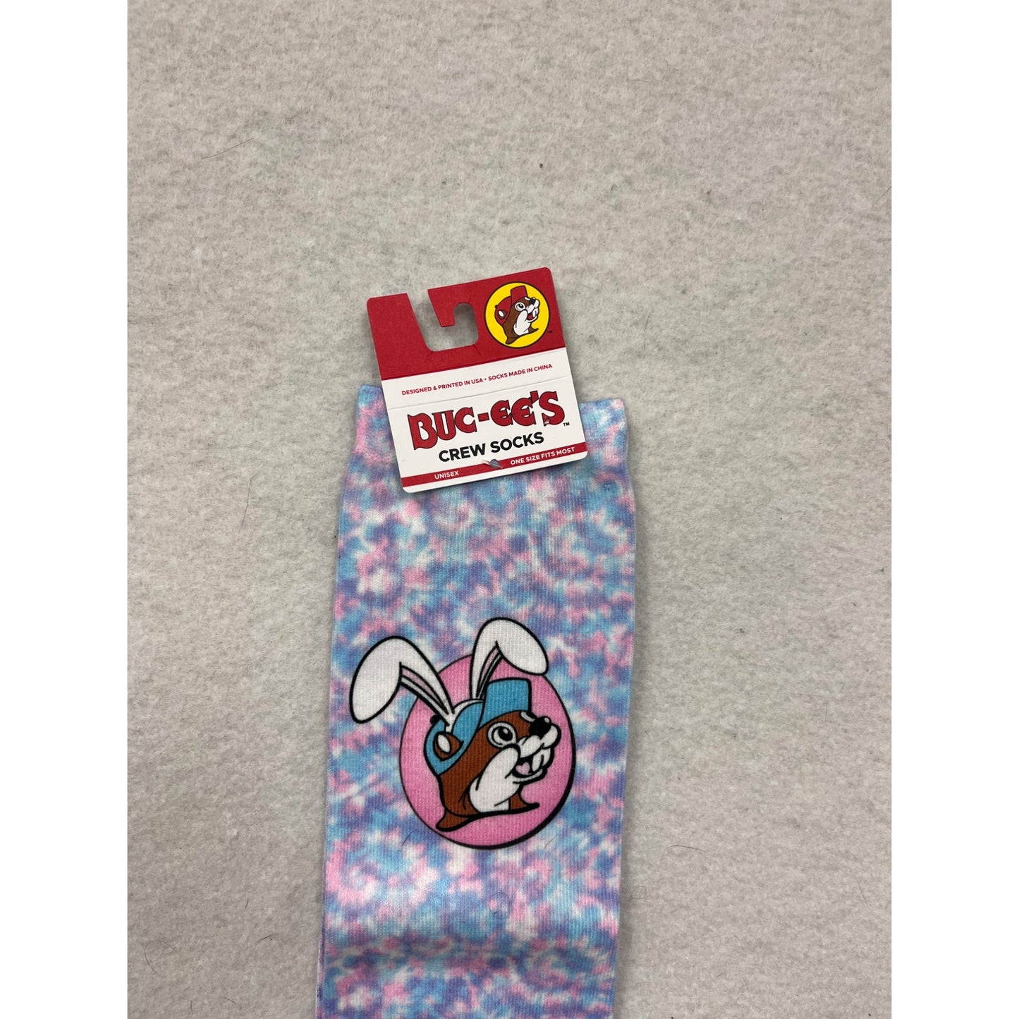 Buc-Ees Unisex OSFM Crew Socks W/ Bunny Design #8157