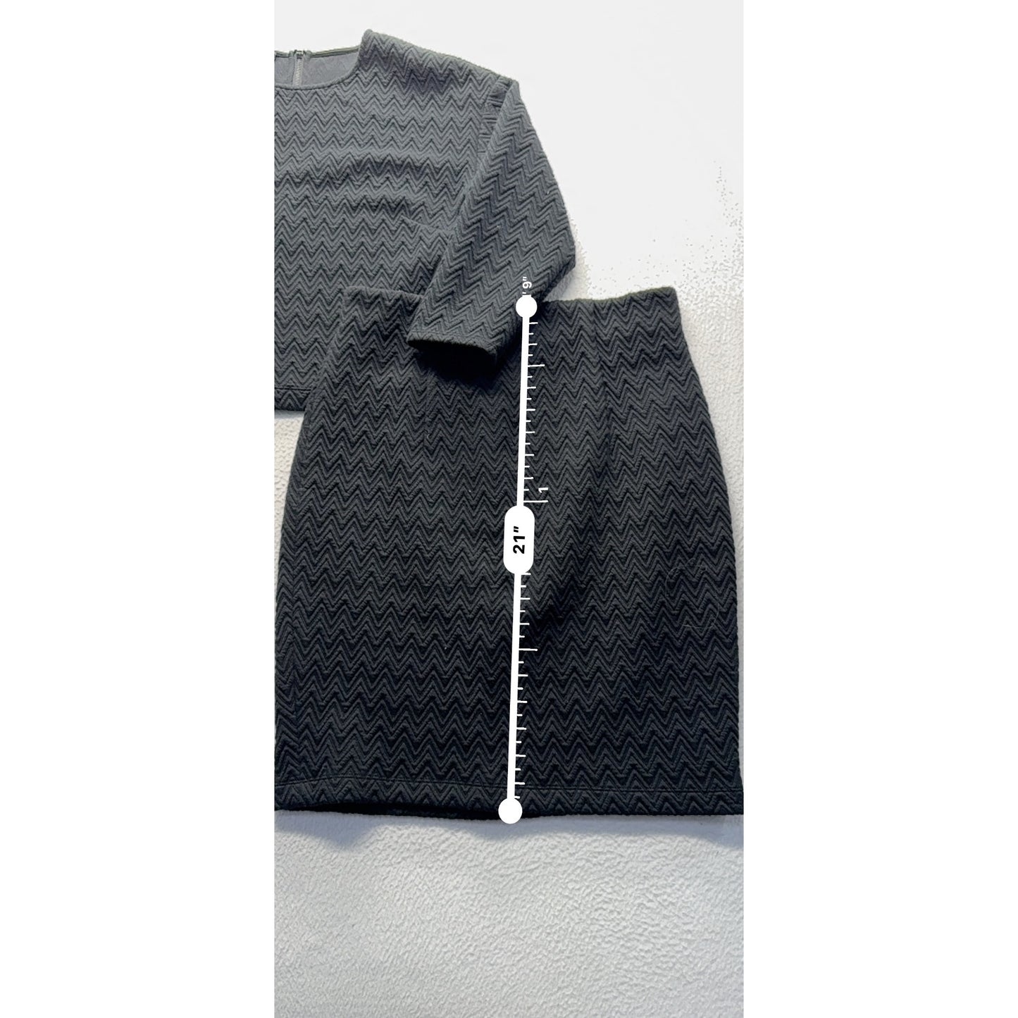 Black Two-Piece Skirt & Top Set 3/4 Sleeves  Womens Medium #7794