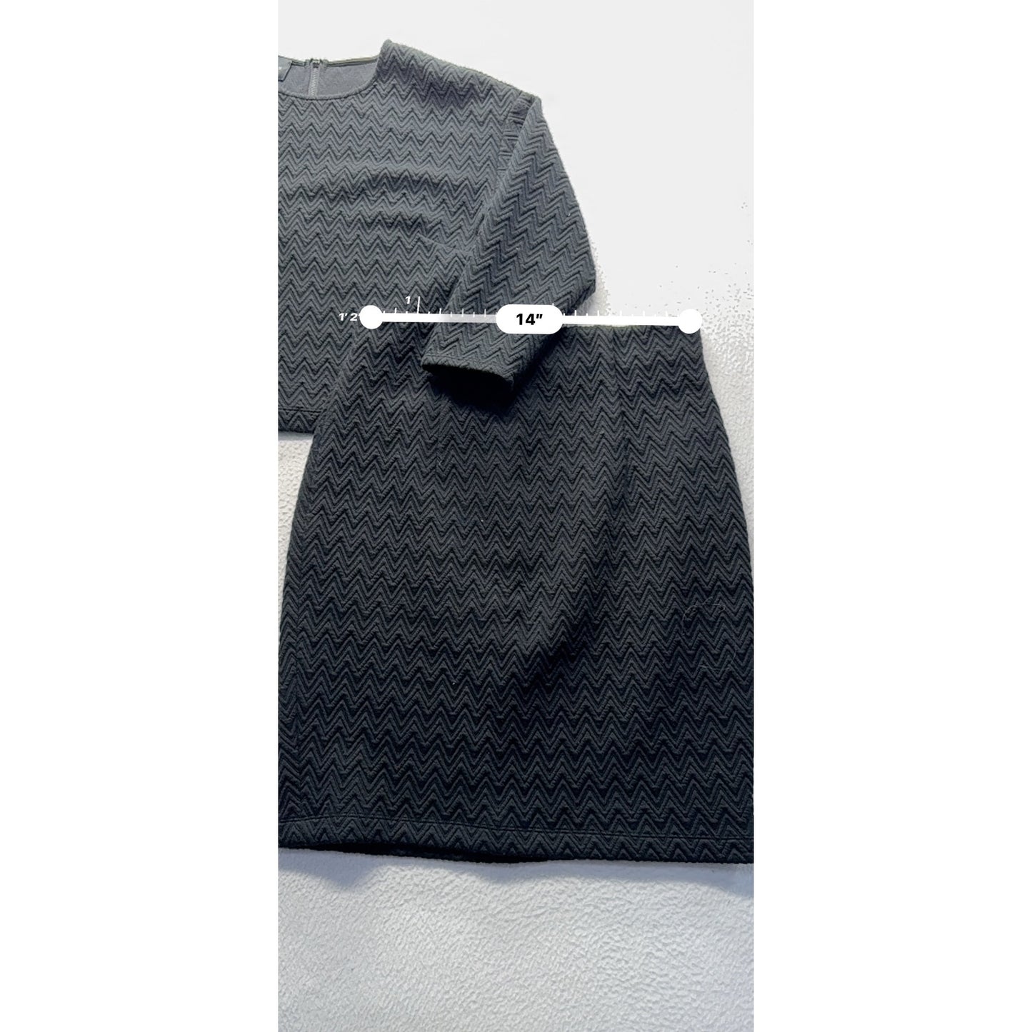 Black Two-Piece Skirt & Top Set 3/4 Sleeves  Womens Medium #7794