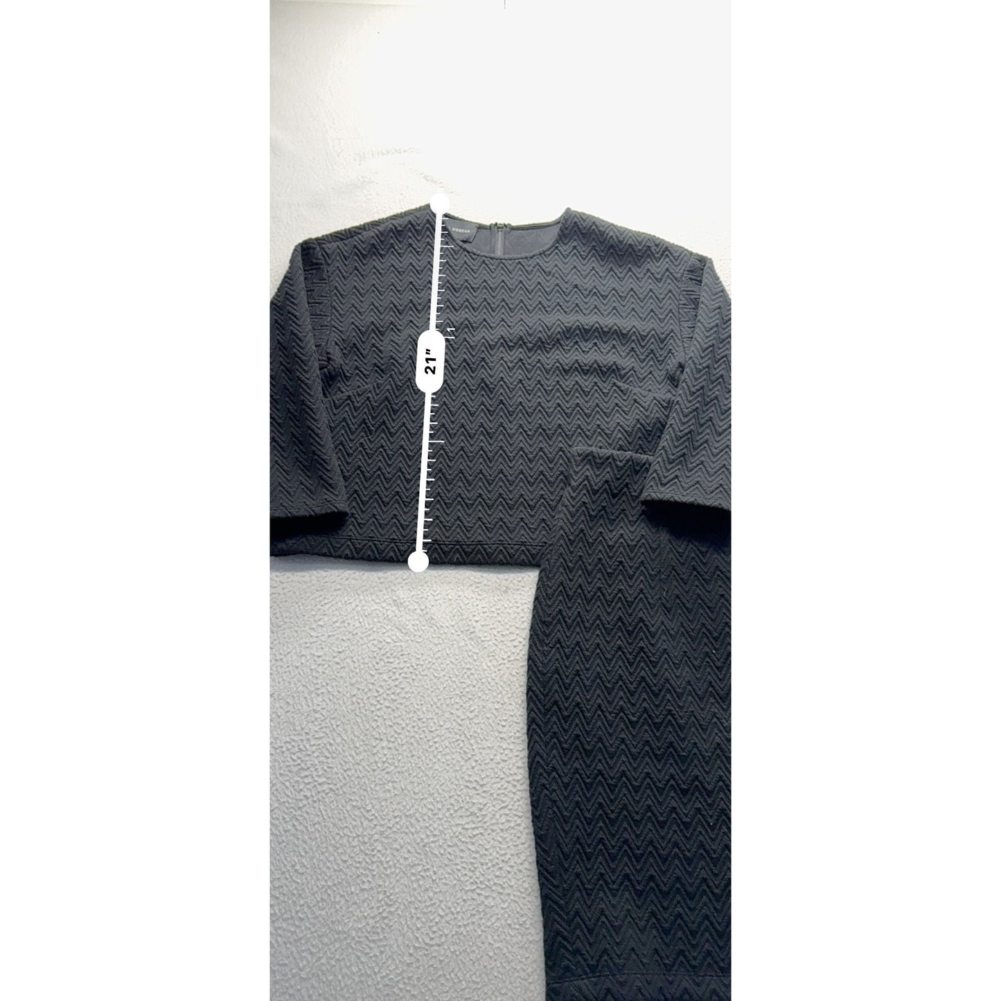 Black Two-Piece Skirt & Top Set 3/4 Sleeves  Womens Medium #7794