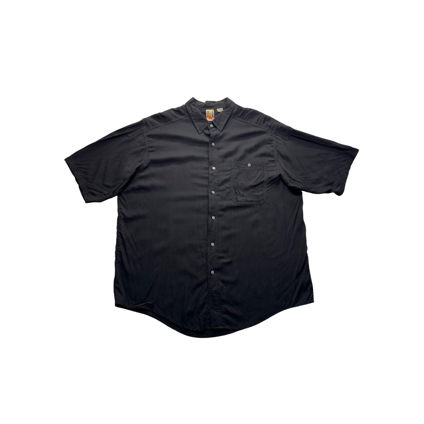 VTG On The Brink Black Button-Up Short Sleeve Shirt XL #9072