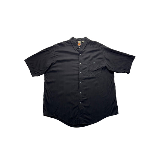 VTG On The Brink Black Button-Up Short Sleeve Shirt XL #9072