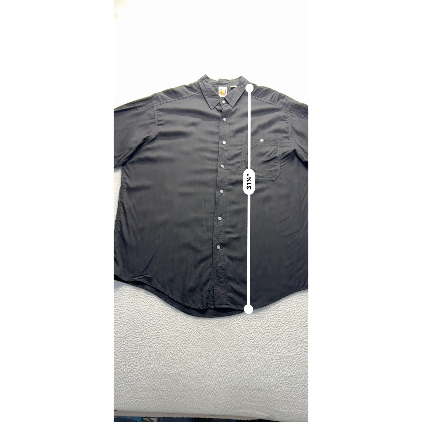 VTG On The Brink Black Button-Up Short Sleeve Shirt XL #9072