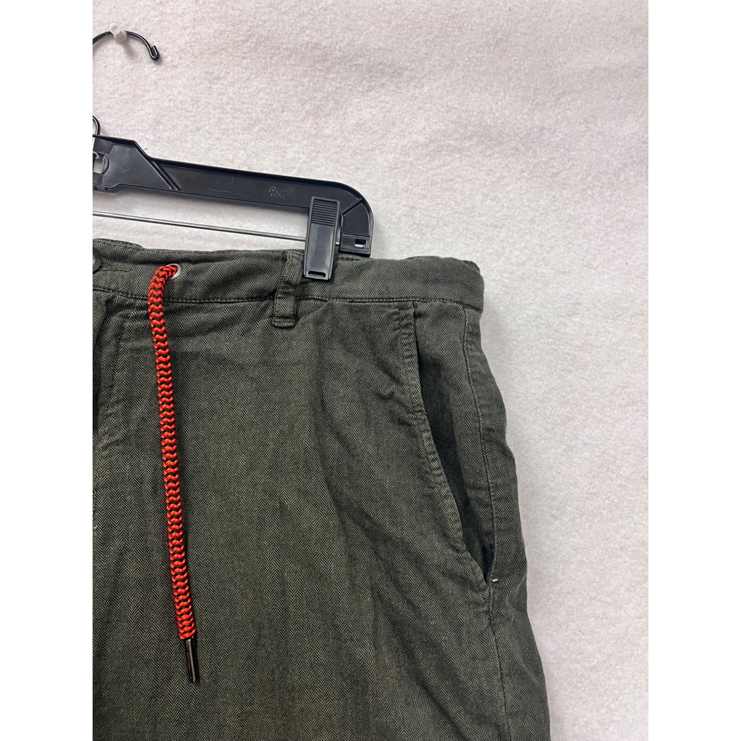 Mens Civil Society Olive Green Drawstring Shorts Size 36 #6769