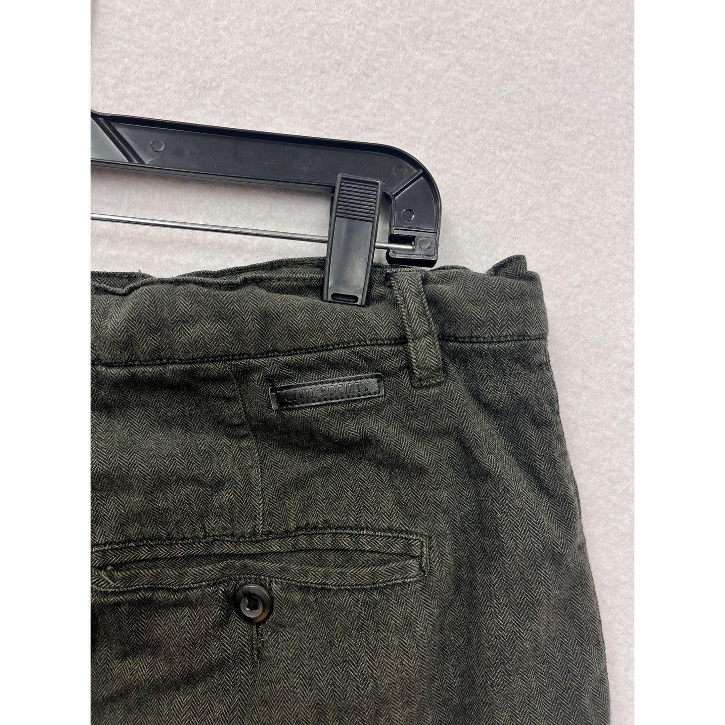 Mens Civil Society Olive Green Drawstring Shorts Size 36 #6769