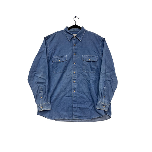 Eddie Bauer XL Denim Button-Up Shirt With Chest Pockets #112C