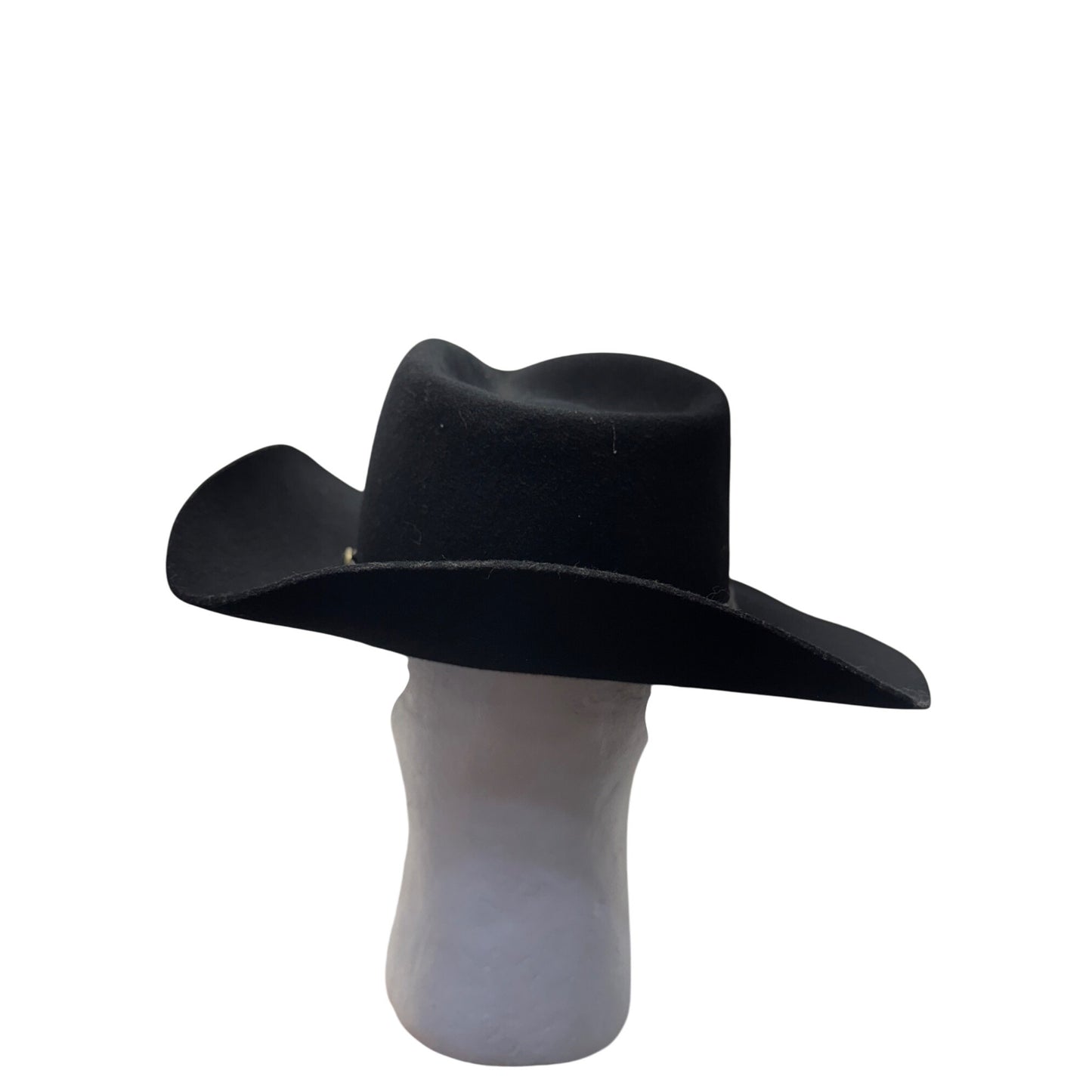 Black Felt Western Hat With Leather Band & Buckle Accent #9769