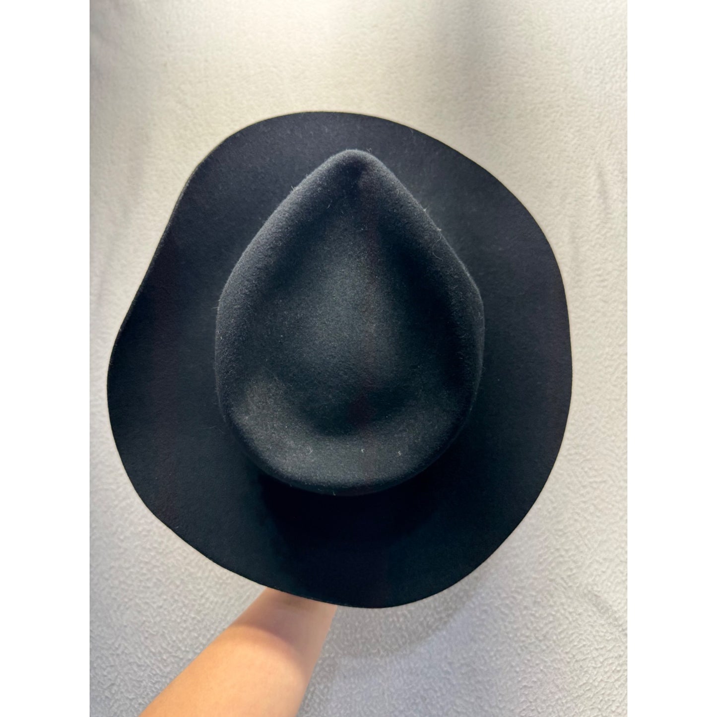 Black Felt Western Hat With Leather Band & Buckle Accent #9769