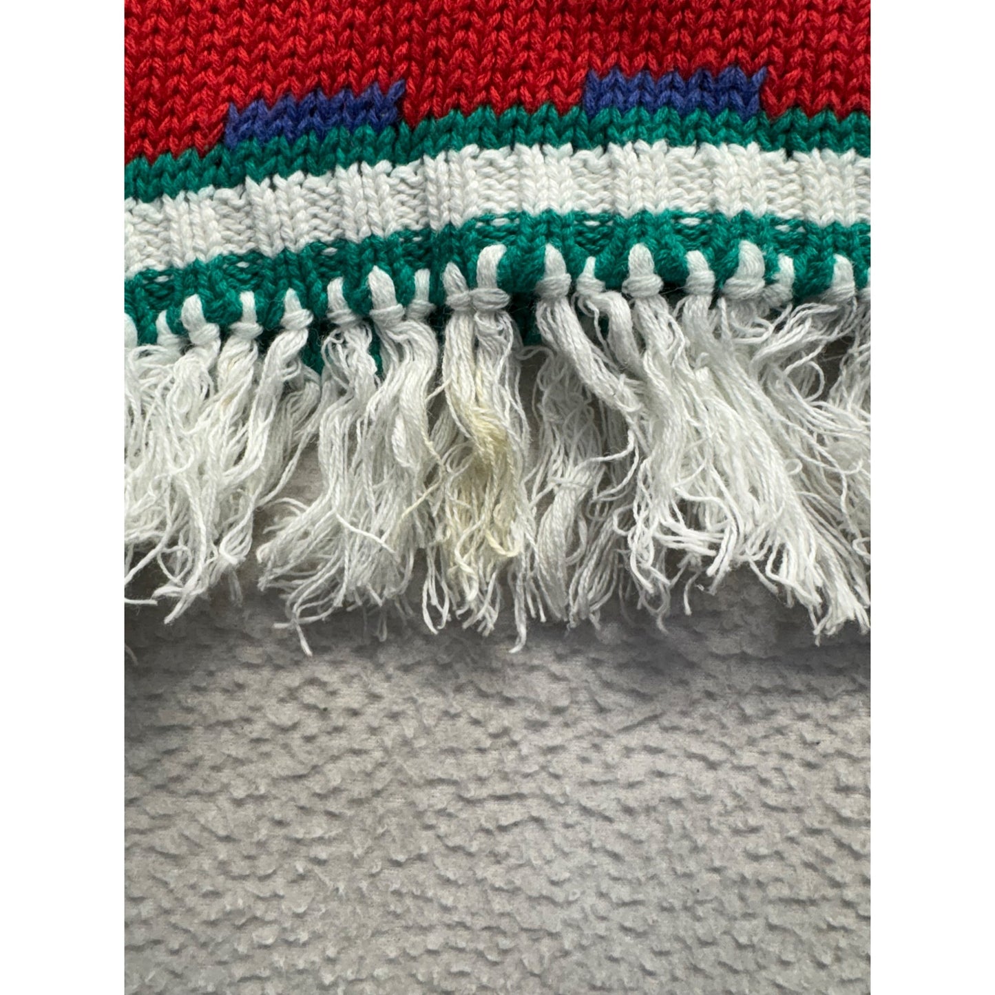 Vintage Boundary Waters Striped Fringe Sweater #7673