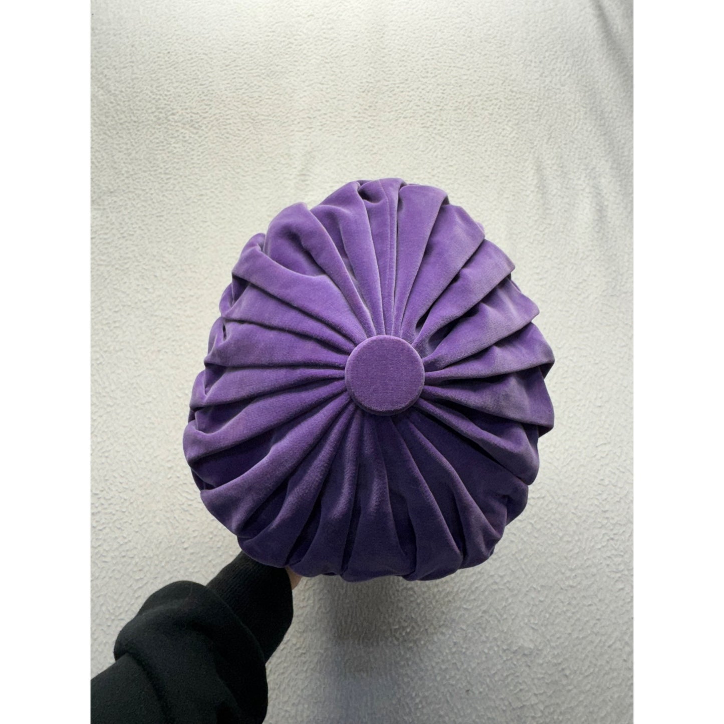 Purple Velvet Braided Vintage-Style Hat With Satin Lining #9747