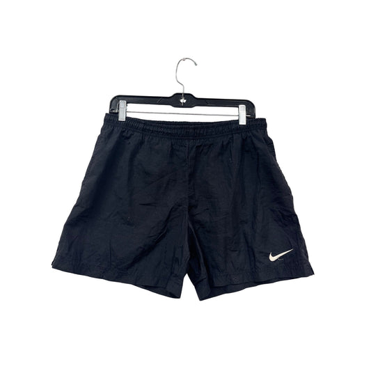 Vintage Nike Black Shorts With White Swoosh Logo Size 14/16 #126A