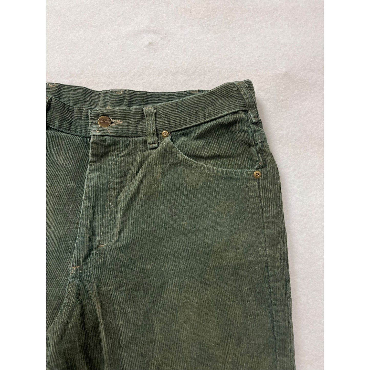 L.L. Bean Green Corduroy Pants #2946