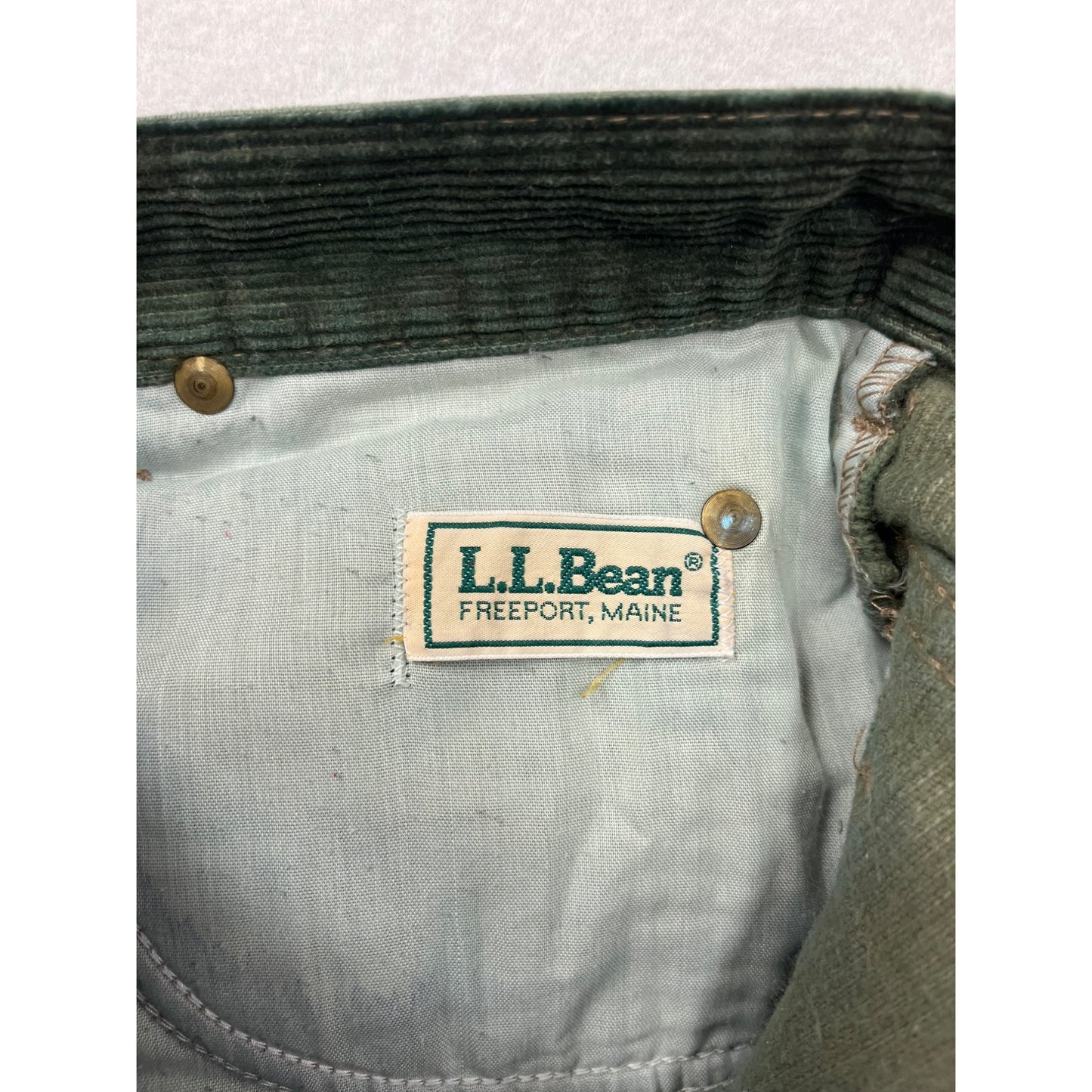 L.L. Bean Green Corduroy Pants #2946