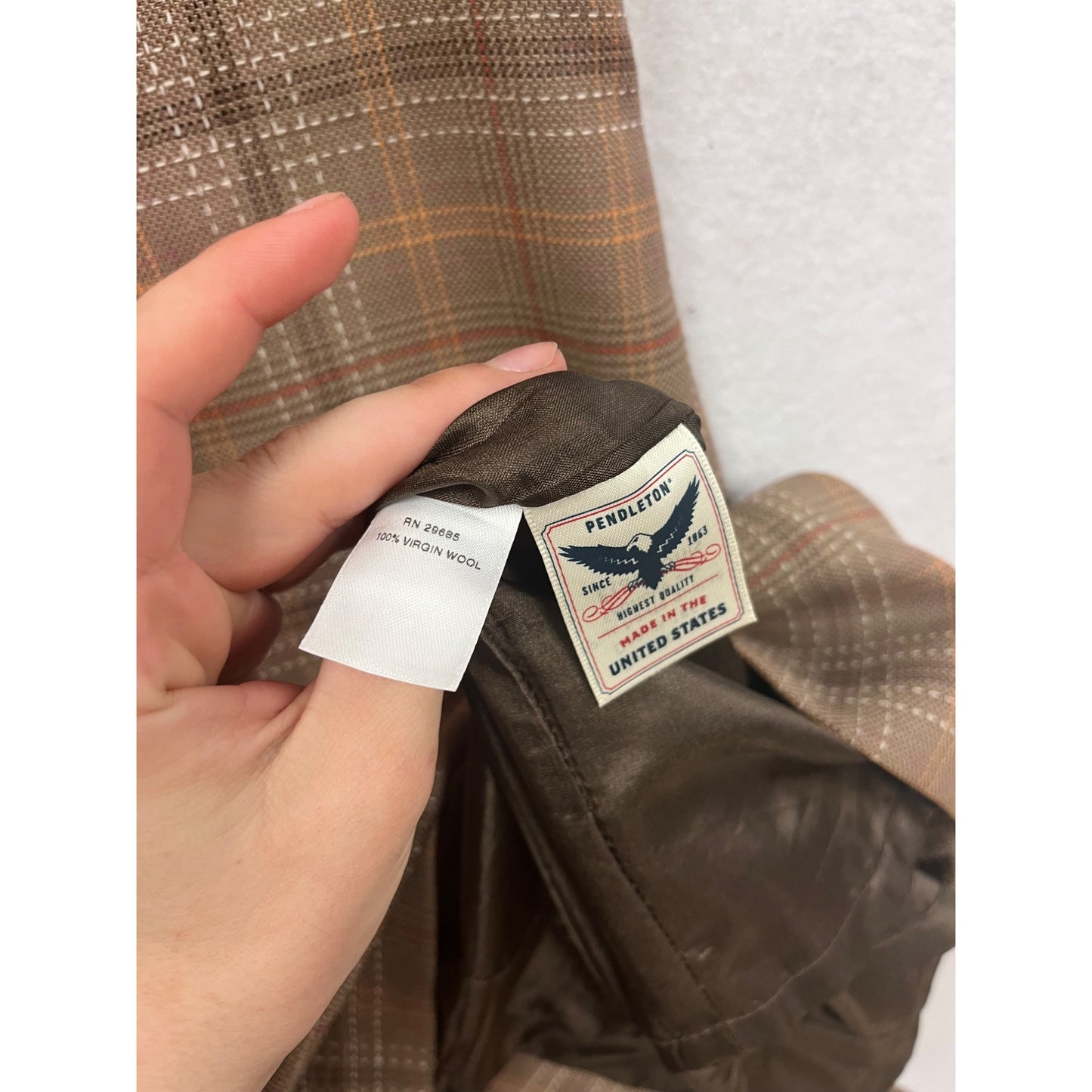 Pendleton Wool Plaid Sheath Dress Size 12 Brown Sleeveless Made In USA #8334