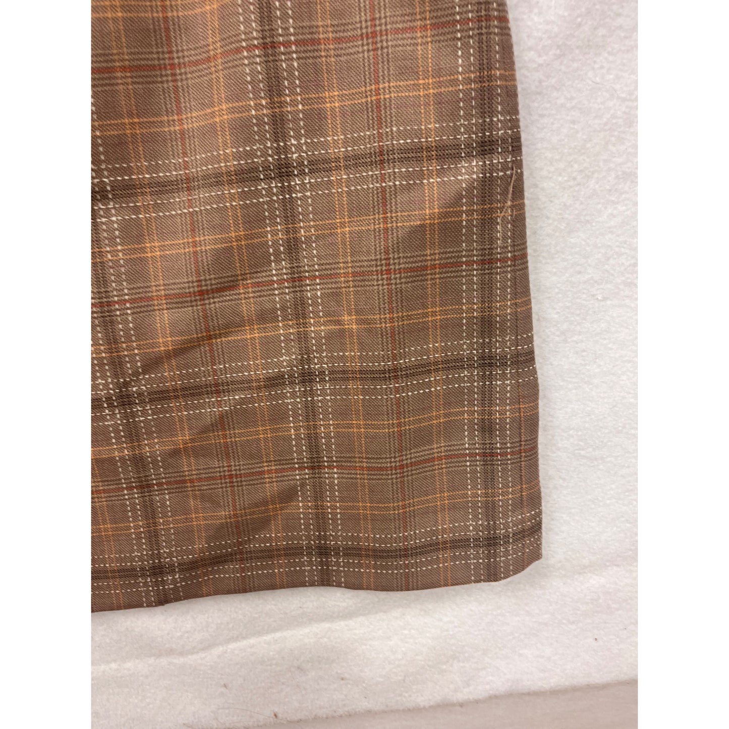 Pendleton Wool Plaid Sheath Dress Size 12 Brown Sleeveless Made In USA #8334