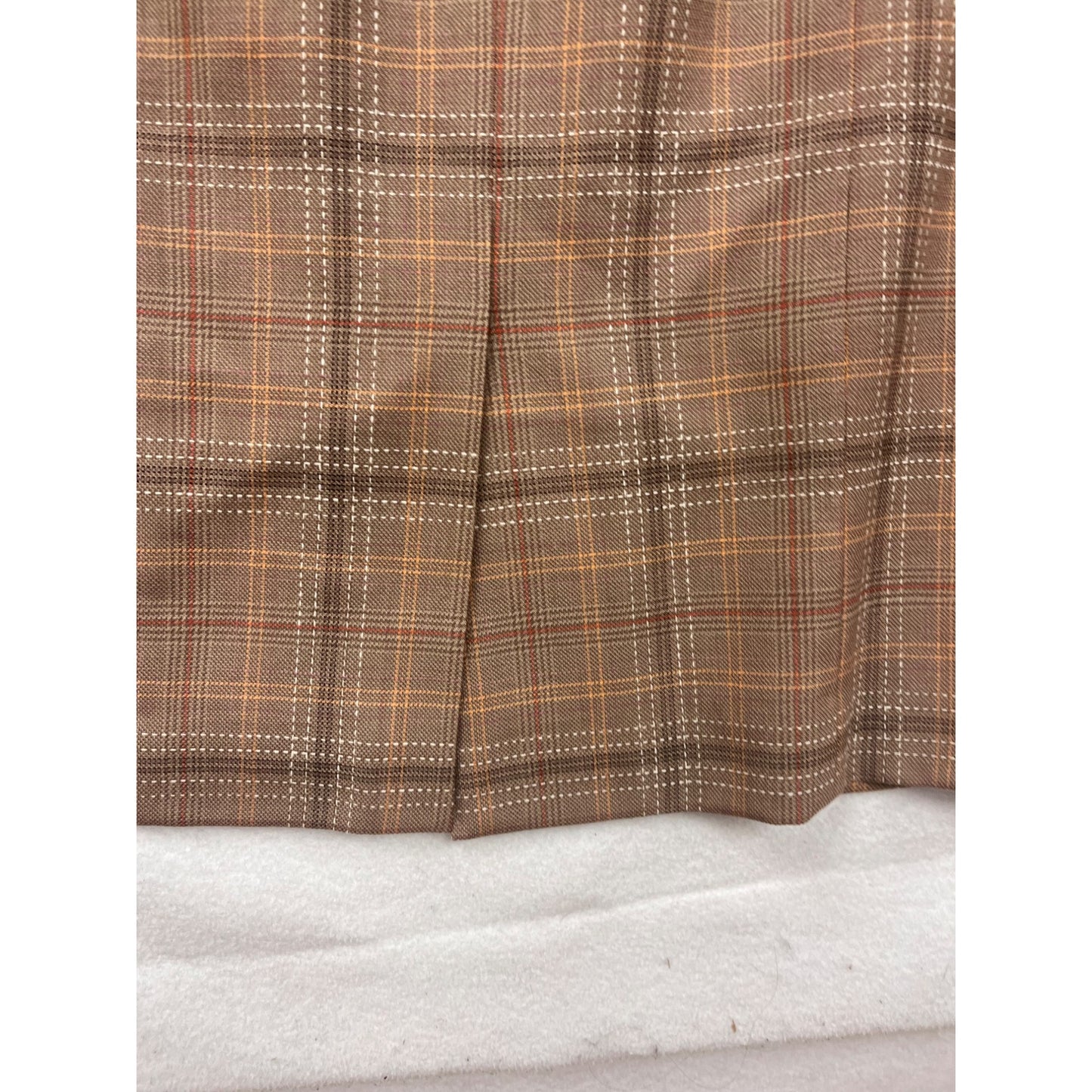 Pendleton Wool Plaid Sheath Dress Size 12 Brown Sleeveless Made In USA #8334