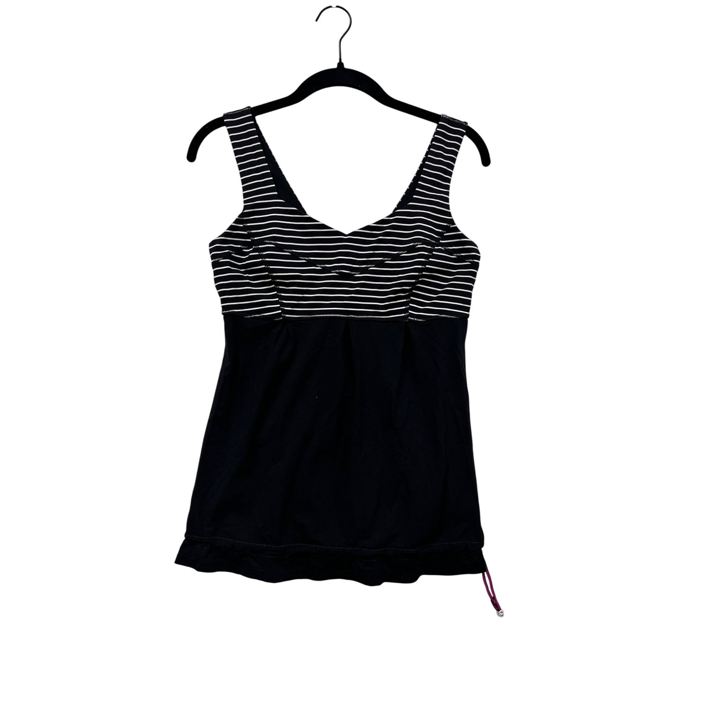 Lululemon Black & White Striped Athletic Tank Top Size 6 #166A