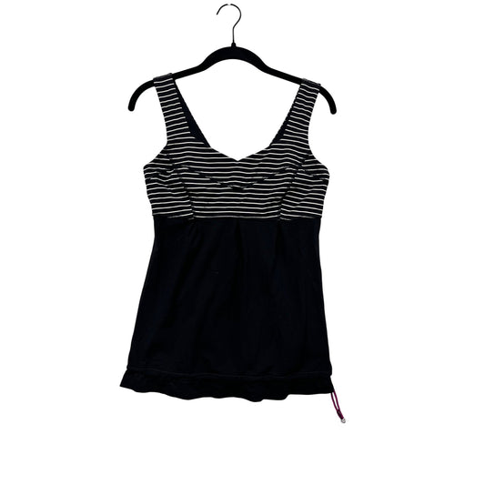 Lululemon Black & White Striped Athletic Tank Top Size 6 #166A