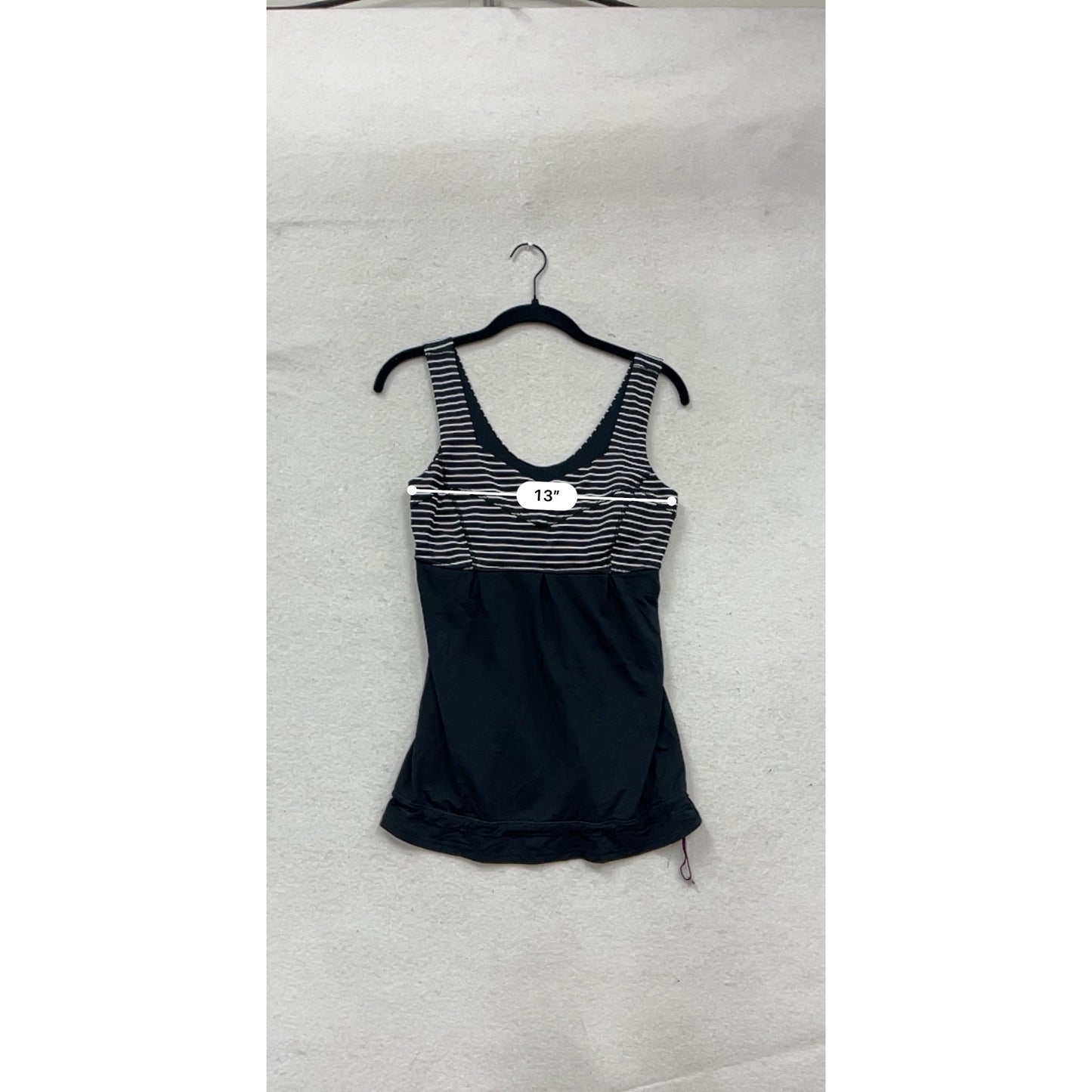 Lululemon Black & White Striped Athletic Tank Top Size 6 #166A