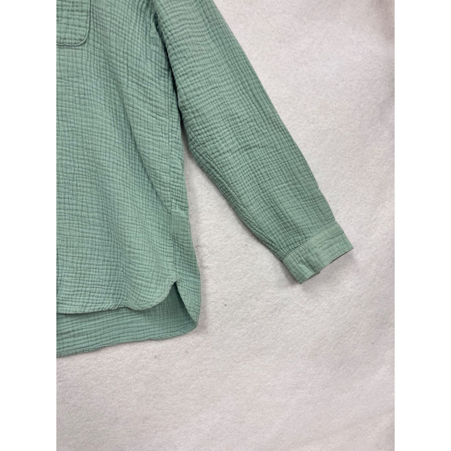 Anne Klein Jeans Button-Up Shirt M Green #478A