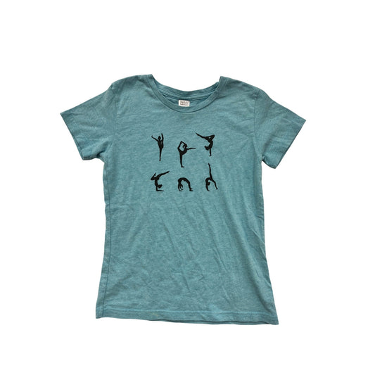 Urban Smalls Girls 12Y Blue Yoga Pose Graphic T-Shirt #6312