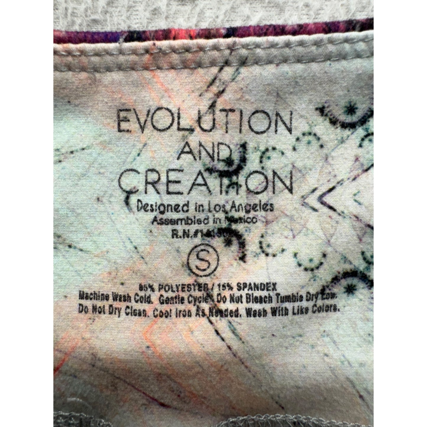 Evolution & Creation S Multicolor Tribal Feather Print Leggings 282B