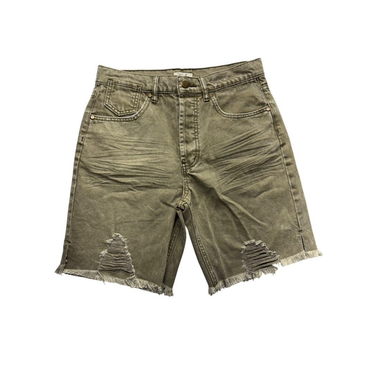 *NWT* Easel Womens Distressed Olive Green Denim Shorts #7442