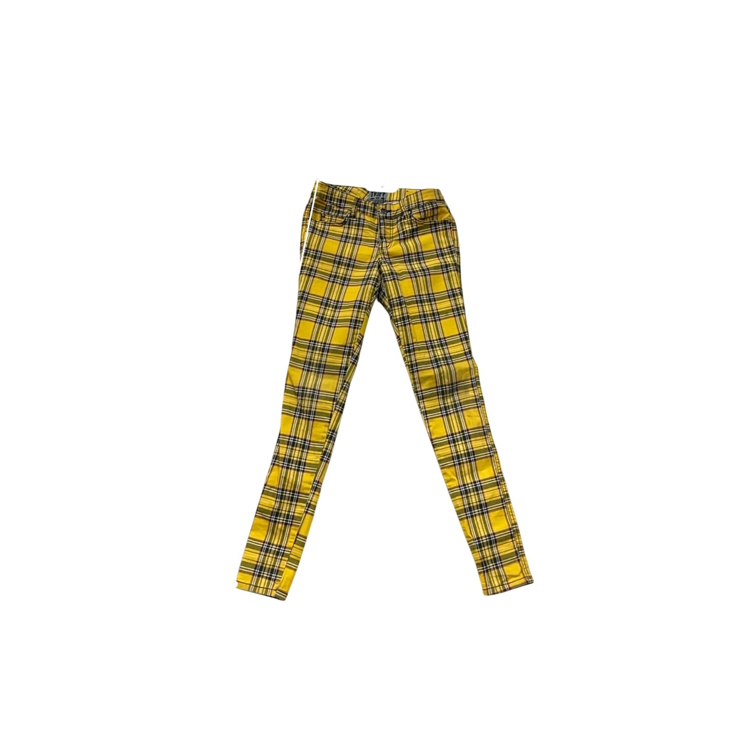 Tripp NYC Yellow & Black Plaid Skinny Pants Womens Size 25 (US 1) #8929