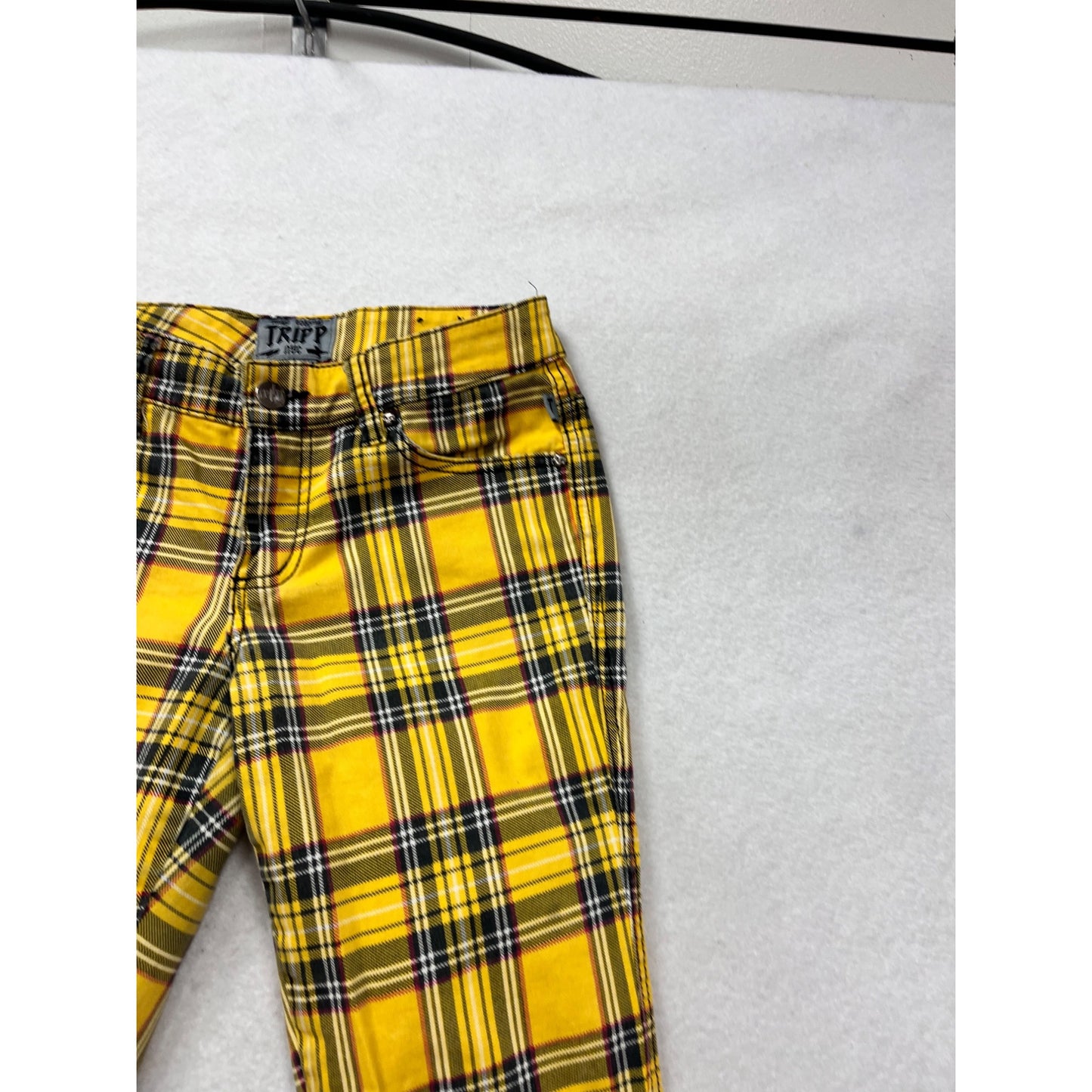 Tripp NYC Yellow & Black Plaid Skinny Pants Womens Size 25 (US 1) #8929