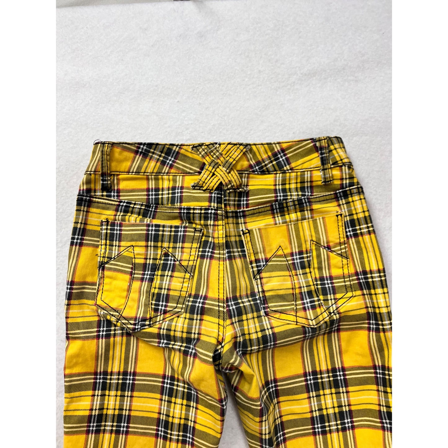 Tripp NYC Yellow & Black Plaid Skinny Pants Womens Size 25 (US 1) #8929