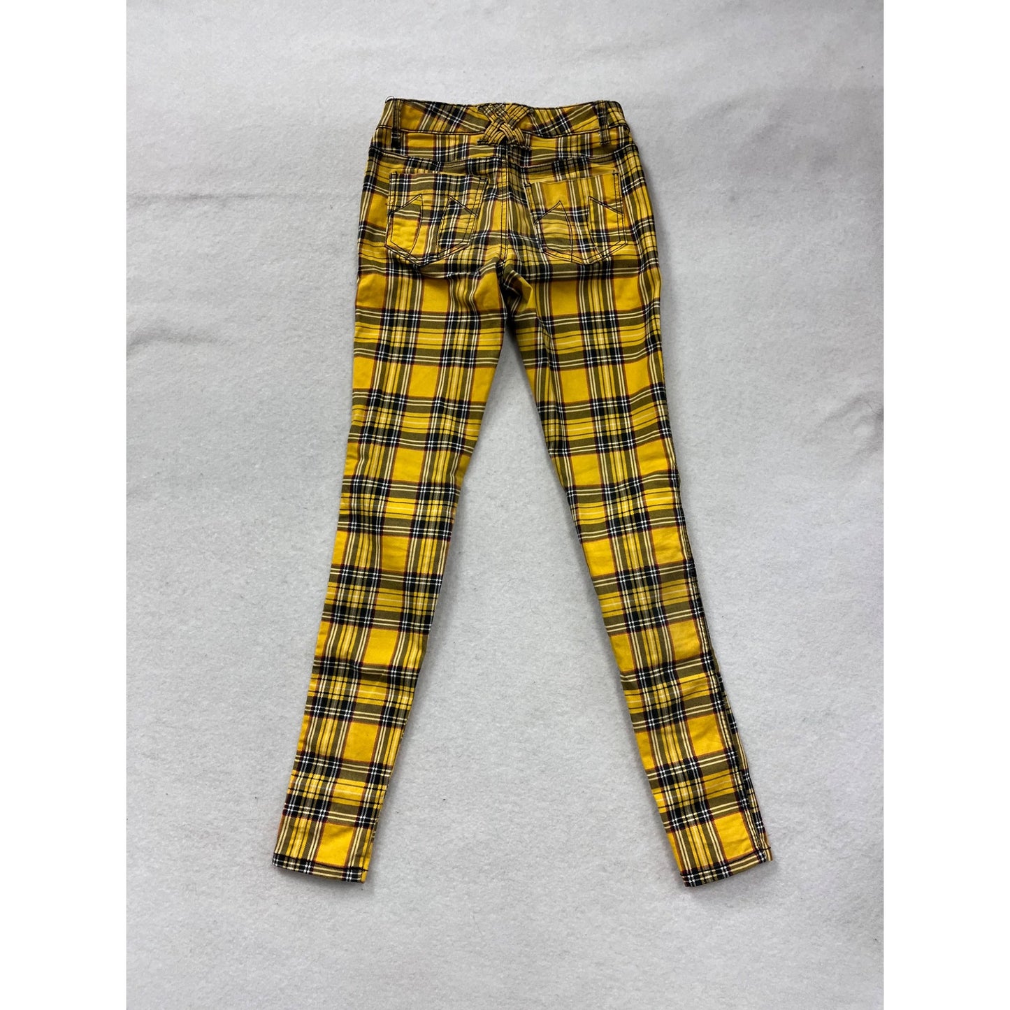 Tripp NYC Yellow & Black Plaid Skinny Pants Womens Size 25 (US 1) #8929