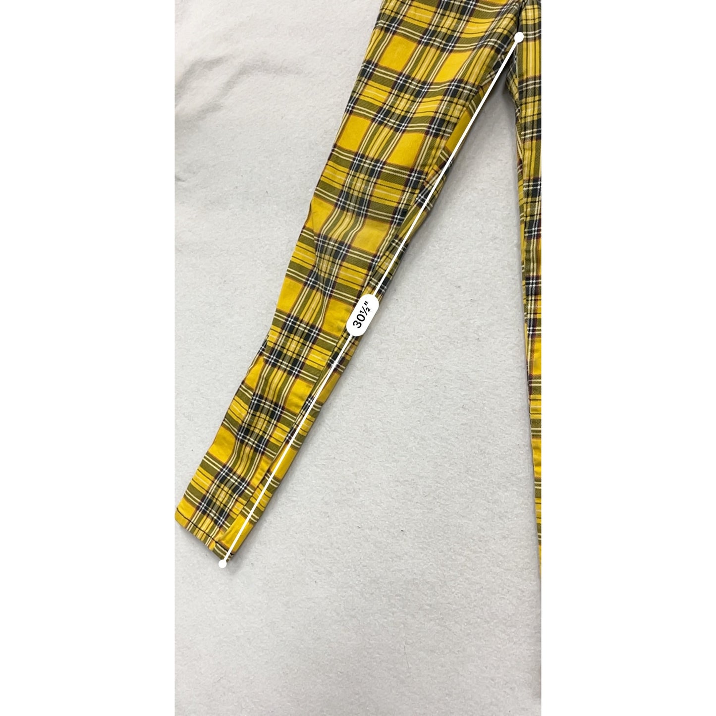 Tripp NYC Yellow & Black Plaid Skinny Pants Womens Size 25 (US 1) #8929
