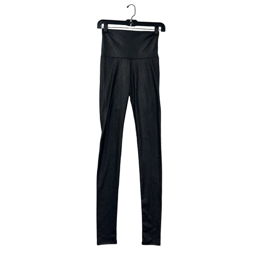 Black High-Waisted Snakeskin Print Leggings Womens Stretchy Yoga Pants  #6592