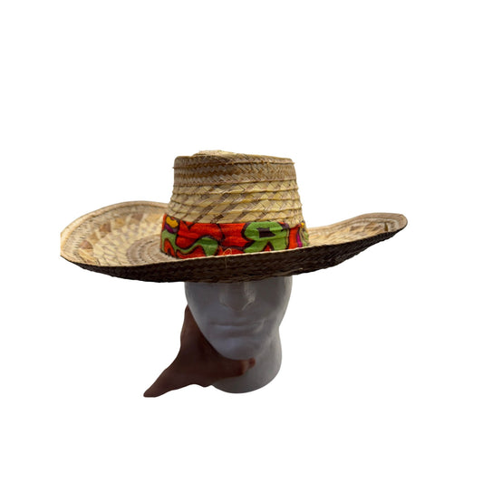 Straw Wide-Brim Hat With Colorful Band Lightweight & Durable Design #9767