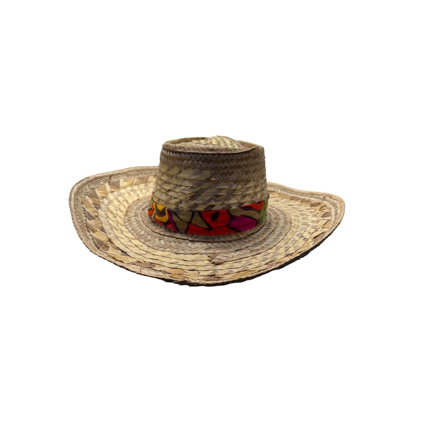 Straw Wide-Brim Hat With Colorful Band Lightweight & Durable Design #9767