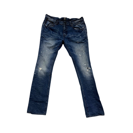 PRPS Distressed Straight Leg Jeans Size 38 Blue Denim #789A