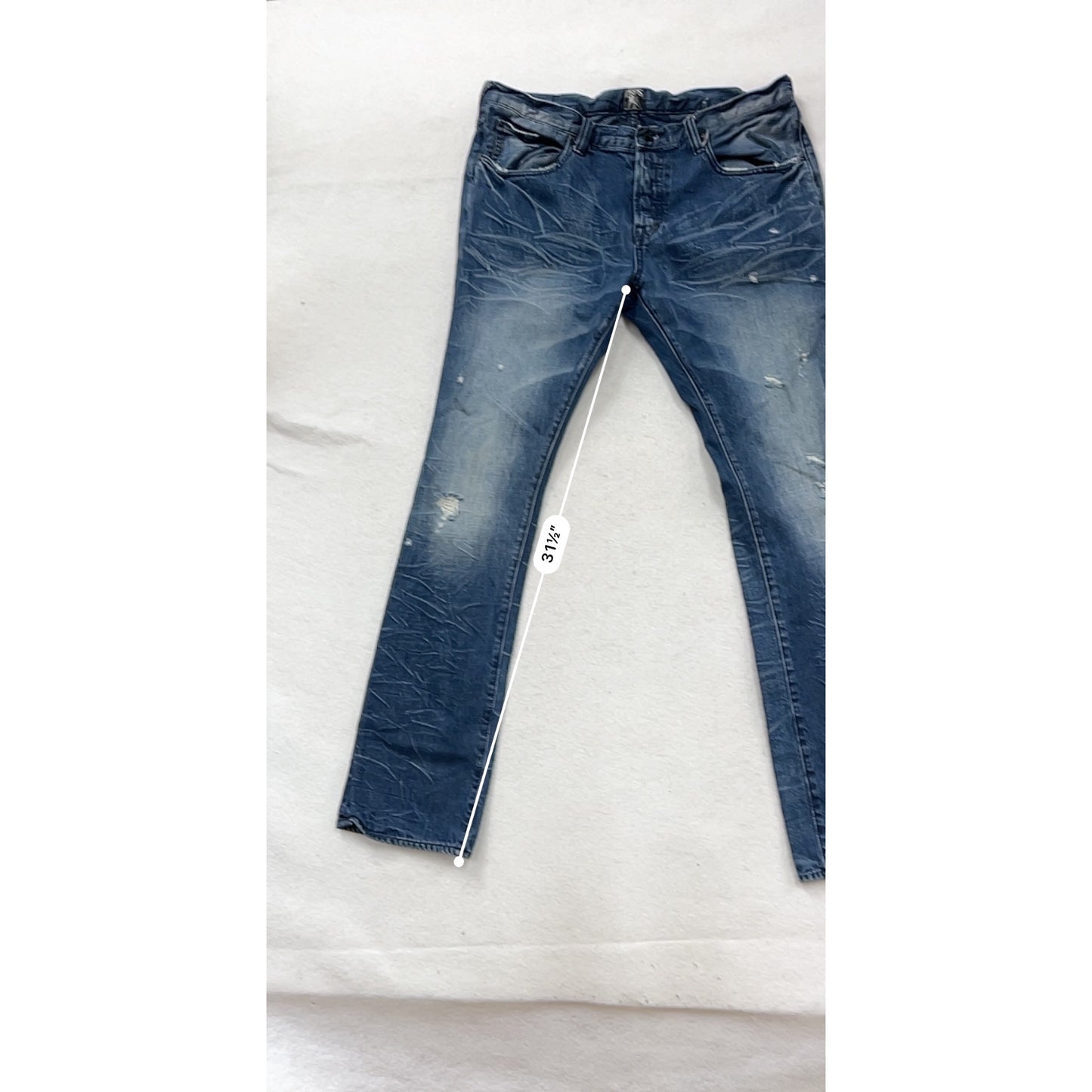 PRPS Distressed Straight Leg Jeans Size 38 Blue Denim #789A