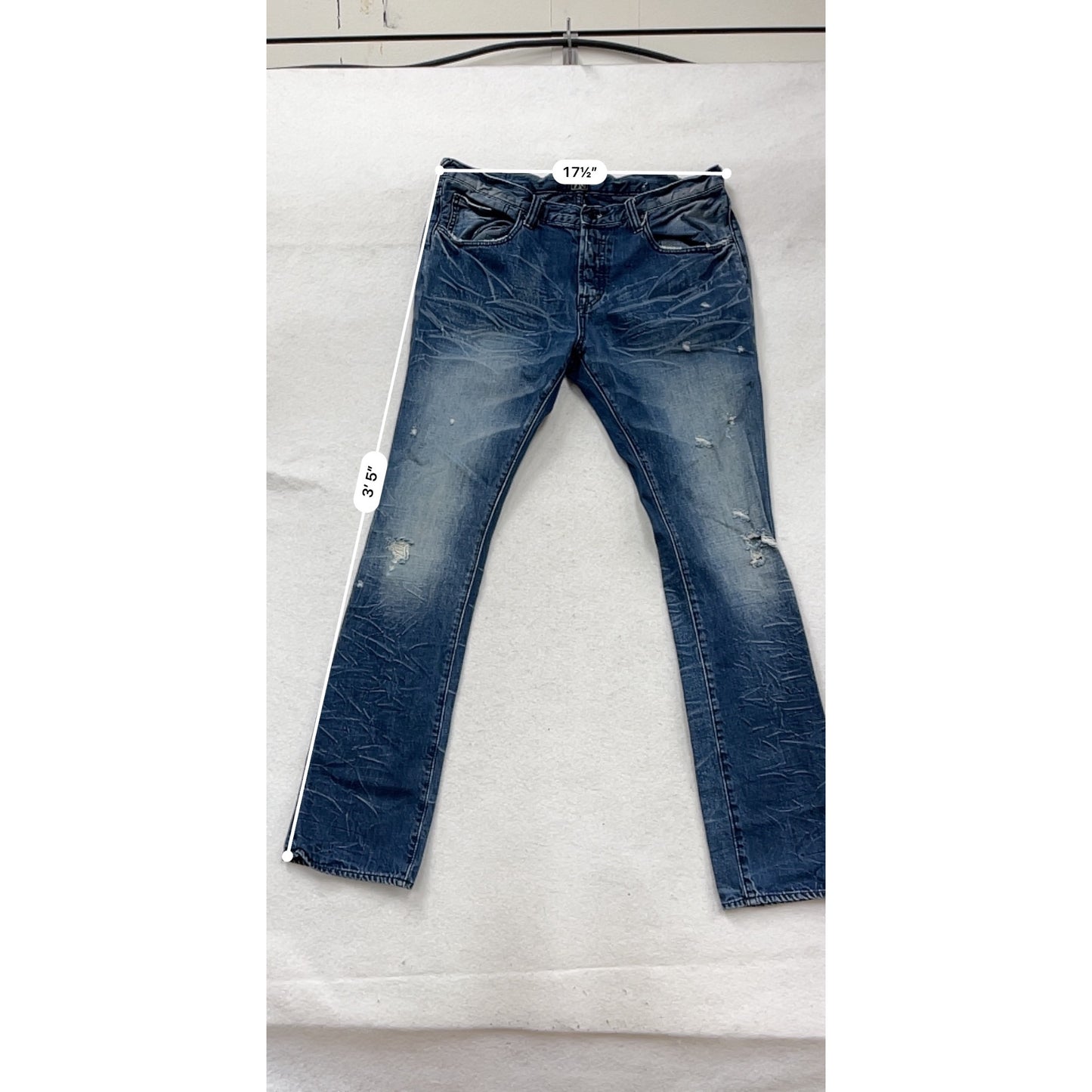 PRPS Distressed Straight Leg Jeans Size 38 Blue Denim #789A