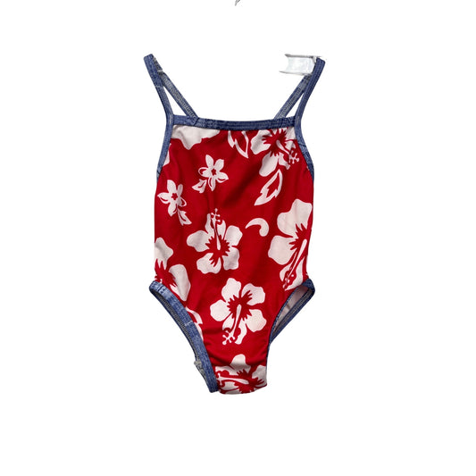 2T Cruz Red & White Floral One Piece Swimsuit #8499