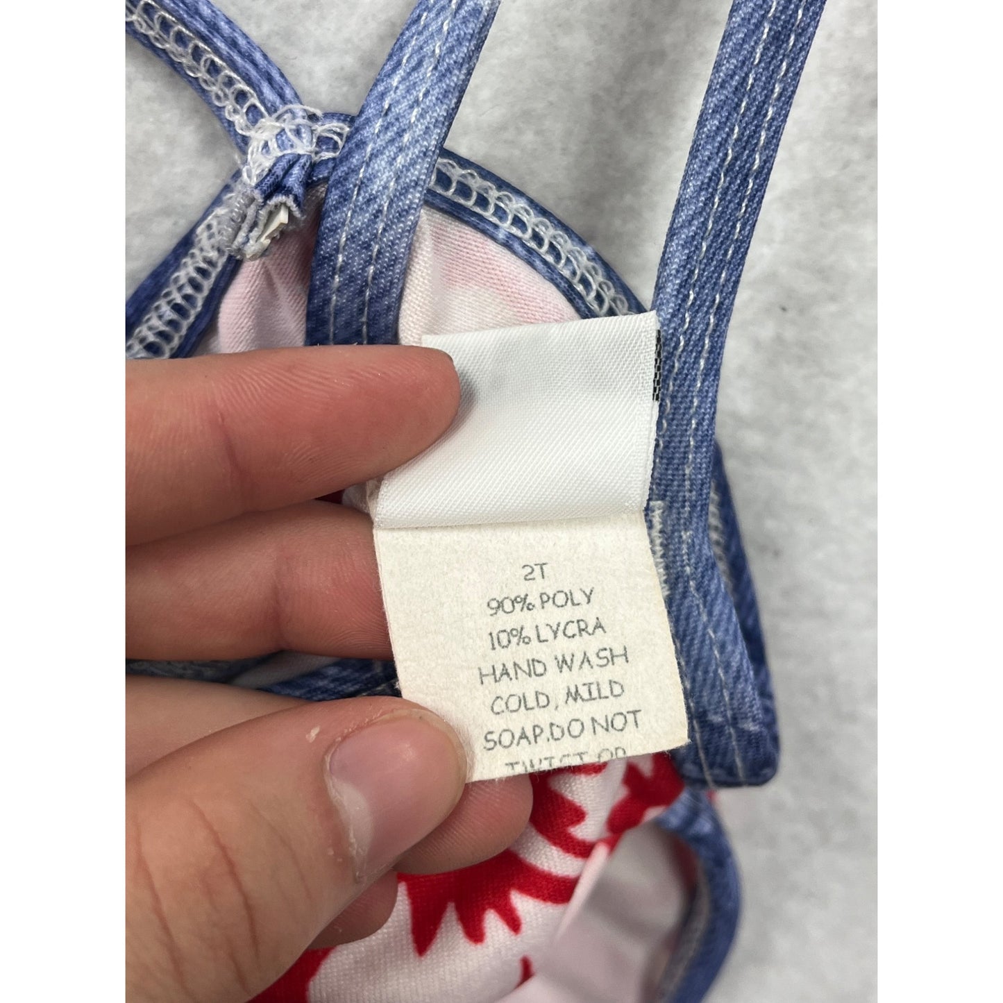 2T Cruz Red & White Floral One Piece Swimsuit #8499