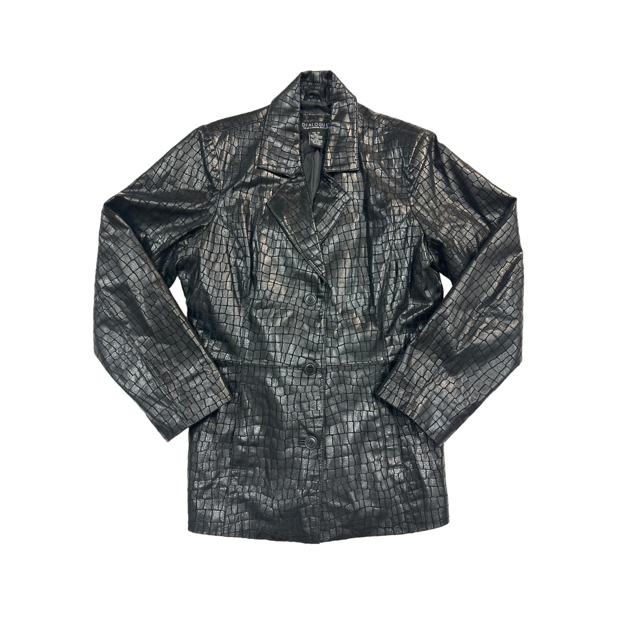 100 CROCODILE LEATHER Dialogue Jacket Up Thrift Shop