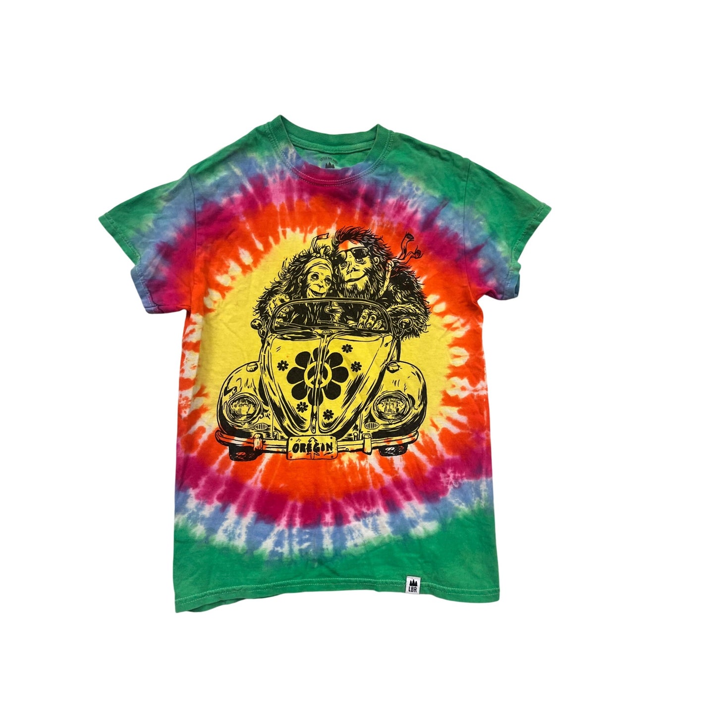 Tie-Dye Short Sleeve T-Shirt With Hippie Car Graphic For Adults #447A