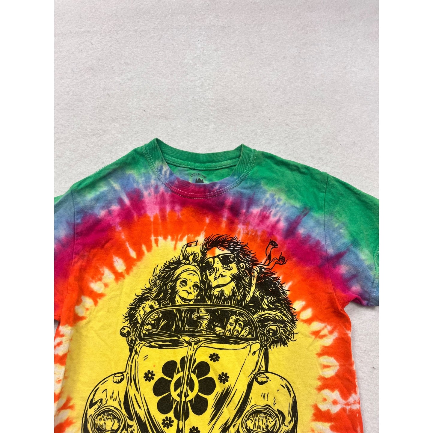 Tie-Dye Short Sleeve T-Shirt With Hippie Car Graphic For Adults #447A