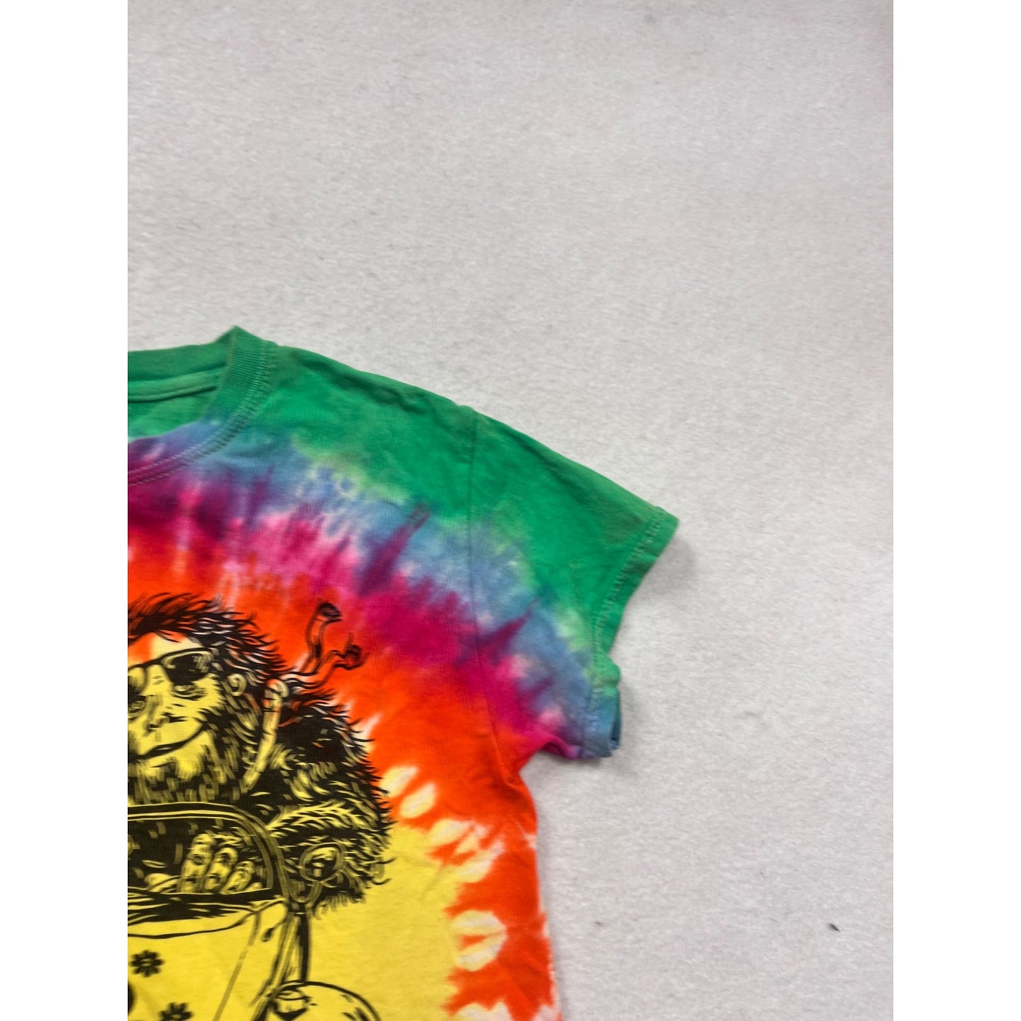 Tie-Dye Short Sleeve T-Shirt With Hippie Car Graphic For Adults #447A