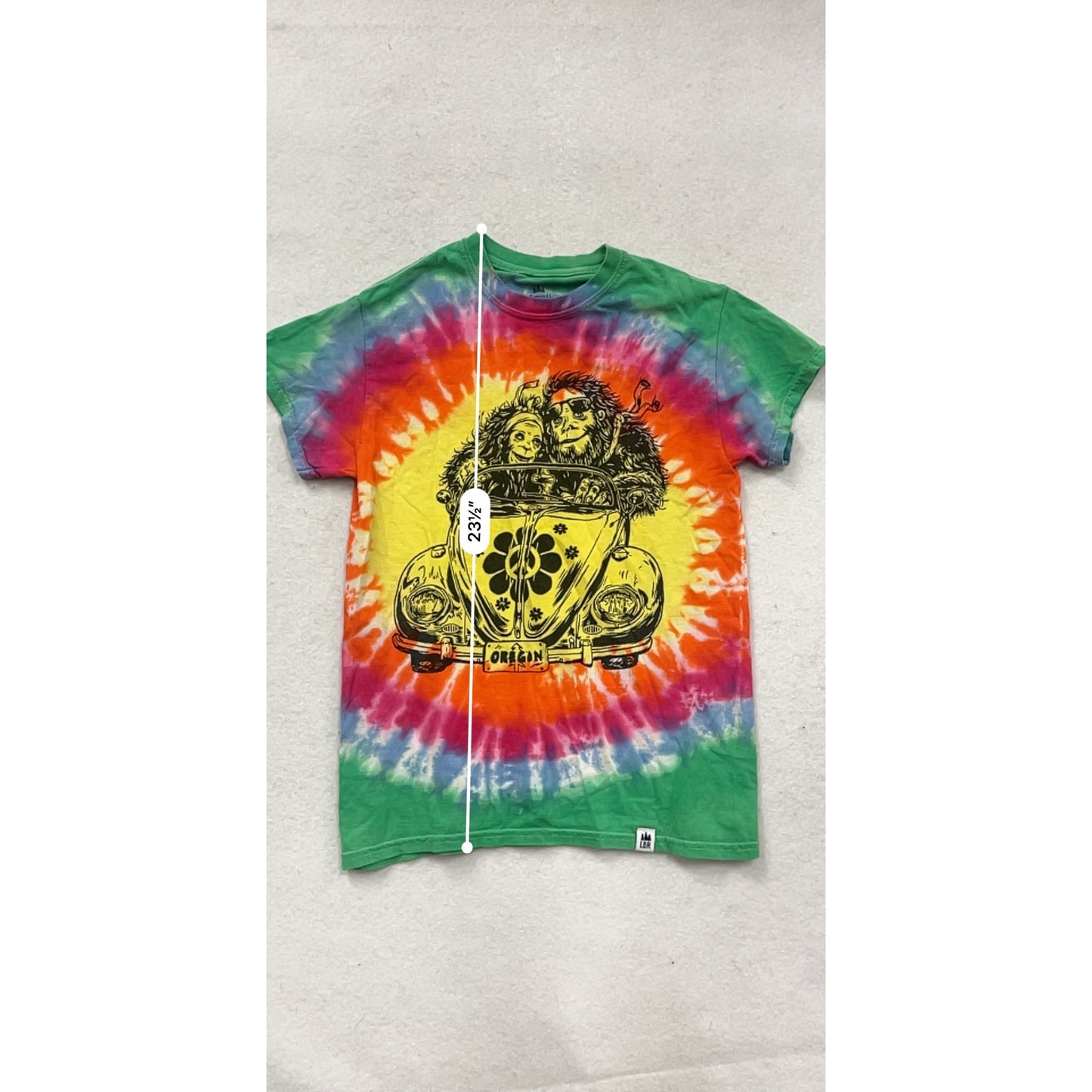 Tie-Dye Short Sleeve T-Shirt With Hippie Car Graphic For Adults #447A